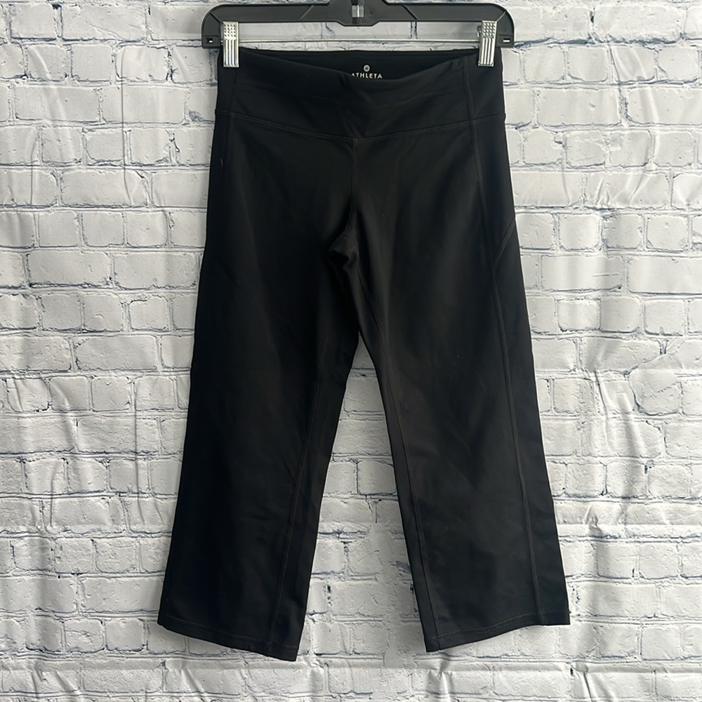 Athleta Black Cropped wide leg Leggings yoga woman’s size small - Picture 5 of 6
